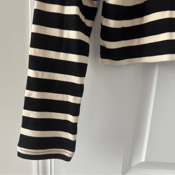 NWT Mango Black Cream Knitted Cardigan Gold Buttons Women’s Size Large Preppy - Picture 8 of 16